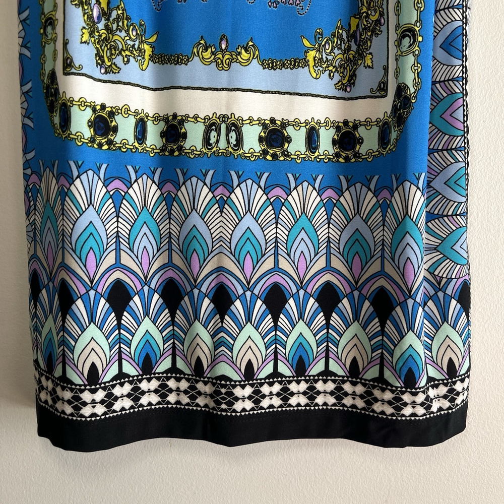 Sandra Darren Womens Sleeveless Pullover Dress Geometric Multicolor Size 6 - Picture 7 of 14